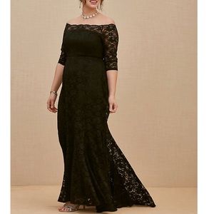 Black Lace Evening Gown